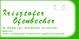 krisztofer ofenbecher business card